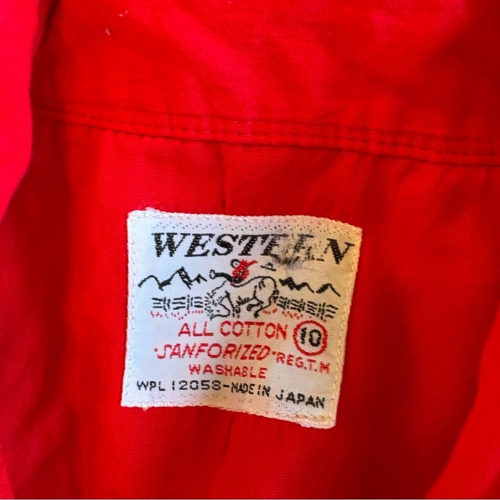 Vintage kids western snap button down shirt Made in Japan Red - Picture 3 of 6